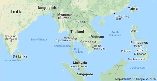 letak peta lokasi thailand